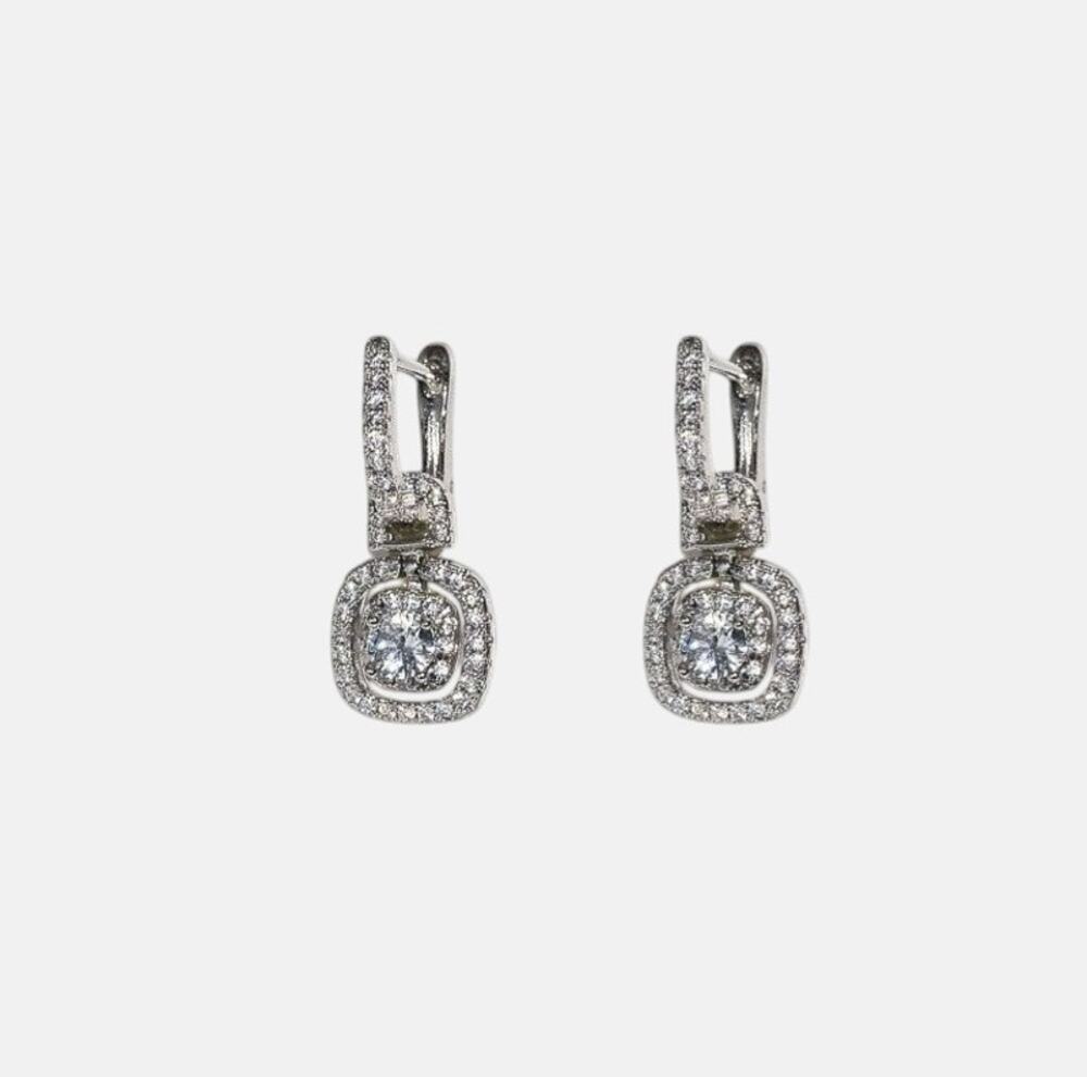 Square Zircon Elegant Women Earrings